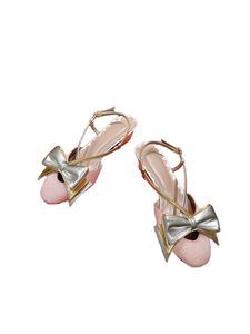 Zapatos de Tacón Ancho con Tira Trasera para Mujer, Decoración de Lazo, Punta Cerrada, Tacón Medio, Zapatos de Vestir para Boda, Fiesta, Oficina, Uso Diario, Estilo Valentino - Product Image 2
