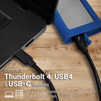 Kabel Thunderbolt 4 40Gbps 100W Kabel Daya dan Kabel Thunderbolt Tipe C ke Tipe C Kompatibel dengan Thunderbolt 3 & USB Tipe C