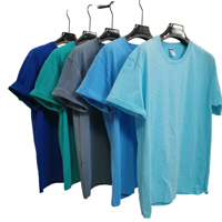 Kaos Pria 200g Jersey 100% Katun Berkualitas Tinggi Unisex Kasual Musim Panas Regular Fit Leher Bulat Polos