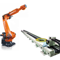 Bras robotique de classe haute performance à 6 axes, KUKA KR 210 R3100-2, avec kit de préparation et rail linéaire, pince Schunk