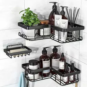 Mensole adesive per doccia con portasapone e ganci per doccia portaoggetti per bagno organizer <span class=keywords><strong>angolo</strong></span> doccia per interno - Product Image 1