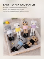 Vêtements pour poupées en peluche personnalisées, chemise sans manches couleur macaron pour poupées de 10 cm, étiquette privée, approvisionnement en gros