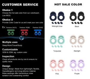 Biểu Tượng Tùy Chỉnh Ngủ Nút Tai Giảm Tiếng Ồn Bảo Vệ Thính Nghe Tái Sử Dụng Silicone Tai Cắm Cho Ngủ Tiếng Ồn Hủy Bỏ - Product Image 3