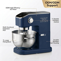 Batteur sur socle professionnel 7L, moteur DC 550W, mélangeur alimentaire de cuisine, personnalisation ODM OEM