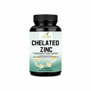 Comprimés de zinc chélaté OEM ODM avec du zinc pour soutenir la santé immunitaire, augmenter les antioxydants, améliorer la fonction cognitive, osseuse, dentaire et musculaire - Product Image 1