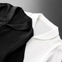 Ensemble Sportif d'Été Homme 2 Pièces : Haut à Manches Courtes Style Polo à Col Rabat et Boutons + Pantalon Long Couleur Unie à Taille Élastique