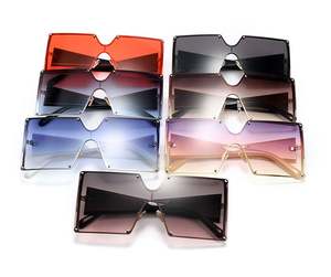 Lunettes de soleil tendance 2025 personnalisées avec logo, sans monture, une pièce, UV400, carrées, surdimensionnées, pour hommes et femmes - Product Image 6