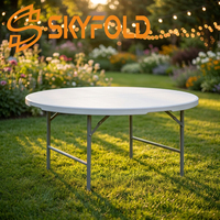 Tables et chaises pliantes rectangulaires et rondes en fer et plastique pour l'extérieur, assemblage rapide, 180 cm, pour gymnases, hôtels, jardins, fêtes