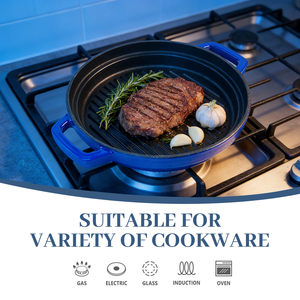 Ensemble de casseroles multifonctionnelles antiadhésives 3 <span class=keywords><strong>en</strong></span> 1, casseroles <span class=keywords><strong>en</strong></span> <span class=keywords><strong>fonte</strong></span> <span class=keywords><strong>émaillée</strong></span>, casserole peu profonde, faitout rond, 24 cm, 26 cm - Product Image 4