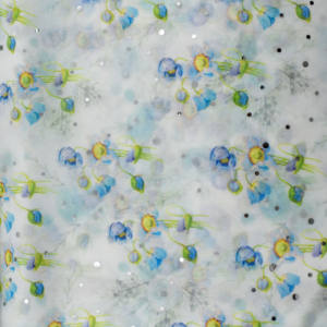 Lujo 75D impresión Floral lunares lentejuelas gasa tela buena calidad Material transpirable para mujeres vestidos de novia niñas - Product Image 4