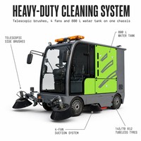 Balayeuse autoportée A8S, largeur 2500 mm, batterie 48 V, 4 ventilateurs, machine de balayage routier, bac de 240 L pour parking, parc, usine, route