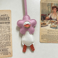 Porte-clés mignon et adorable en forme de canard soleil, imprimé UV, durable, avec mousqueton pour sacs/voitures