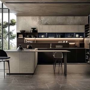 รูปทรงโค้งร่วมสมัยพร้อมประกอบตู้ครัวเคลือบด้วยเกาะ - Product Image 3