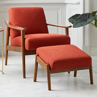 Fauteuil de salon individuel nordique, design moderne, bois de frêne massif, dossier inclinable, durable, meubles de salon