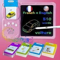 Tablette de dessin et d'écriture pour tout-petits, cartes flash bilingues parlantes anglais-français pour enfants de 3 à 12 ans, jouets sensoriels pour enfants autistes