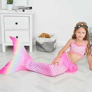 Best Price Kids Mermaid Tail Princess Cosplay Costume Pool Performance Suits Carnival Fantasy Dress Up