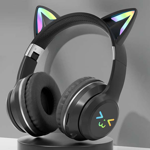 Pink Cat Ear Wireless Headphones With RGB Lights Bluetooth 5.3 Over Ear <b>Gaming</b> Headset Touch <b>Control</b> Bass Boost - Product Image 3