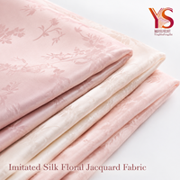 Tissu jacquard floral en soie imitée 100 g/m², tissu tissé doux et brillant pour robe