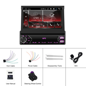 Lecteur MP5 pour voiture Podofo 1 Din, écran tactile IPS rétractable de 7 pouces, USB/Type-C/BT/SWC, autoradio multimédia, livraison rapide et garantie - Product Image 6