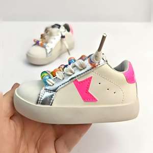 Модная Новая летняя повседневная обувь детские мужские кроссовки Детские Красочные Звезды Мягкая подошва кожаная обувь - Product Image 4