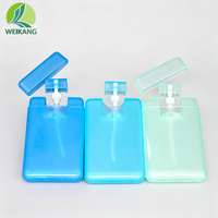 Flacon pulvérisateur de parfum carré plat en PP de 10 ml et 20 ml, format carte de crédit, rechargeable, atomiseur de poche, plusieurs couleurs, impression personnalisée