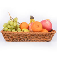Voedselveilige plastic band geweven opbergmand voor brood, fruit, groenten, rechthoekige vorm