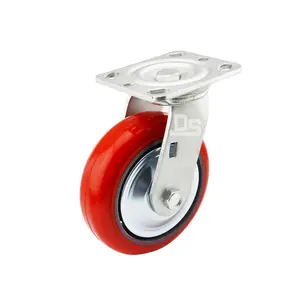 Heavy duty hand trolley swivel caster 6" polyurethane cast iron wheels