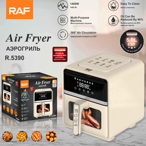 Friggitrice ad Aria RAF R.5390 5.0L 1400W con Finestra di Visualizzazione Elettronica, Pannello Icone Cibo, da 80 a 200°C, 60 Minuti, Flusso d'Aria a 360°, per Uso Domestico - Product Image 2