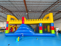 Labyrinthe gonflable personnalisé pour usine, château gonflable commercial en PVC pour enfants, labyrinthe d'obstacles pour location événementielle