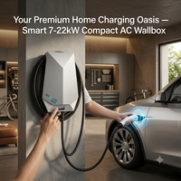 Estación de Carga para Vehículos Eléctricos SHUOLEX de 22kW, IP54, para Exteriores, con Protección Contra Fugas RCD