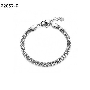 Pulsera de Moda Amy Amy P2057 para Mujer, Cadena de Acero Inoxidable, Plateada, Estilo Clásico, Joyería de Regalo - Product Image 1