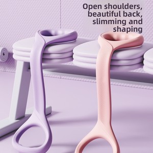 Bande élastique de tension en <span class=keywords><strong>caoutchouc</strong></span> pour femmes, violet/rose, pour entraînement du dos et yoga à domicile - Product Image 1