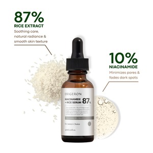 Suero Facial Iluminador Coreano Rose 77% con Niacinamida, Control del Acné, Extracto Natural de Rosa, Cuidado Vegano de la Piel erigeron - Product Image 1
