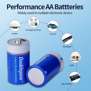 Doublepow แบตเตอรี่ลิเธียมไอออน1.5V 7500mAh พอร์ต USB แบตเตอรี่ลิเธียมไอออน1.5V ชาร์จได้ - Product Image 5
