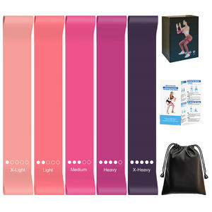 Set di Fasce Elastiche Personalizzate Viola Sfumato 5 Bande in TPE <span class=keywords><strong>per</strong></span> Yoga Tonificazione Glutei e Gambe Allenamento di <span class=keywords><strong>Forza</strong></span> Esercizio Completo del Corpo - Product Image 1