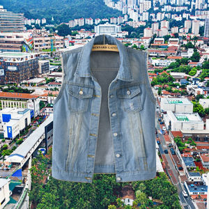 Chaleco Vaquero para Hombre, Estilo Casual Vintage, con Logotipo en la Parte Delantera, Resistente al Viento, para Verano e Invierno - Product Image 3