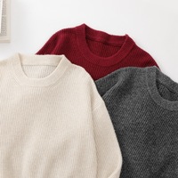 Pull en laine pour femme à col rond et manches longues, couleur unie, tricoté sur mesure, respirant et à séchage rapide, idéal pour l'automne – Grande Vente