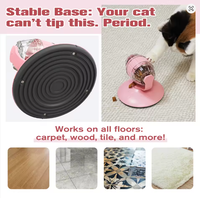 Distributeur de nourriture interactif rotatif portable en plastique pour chat, jouet puzzle, alimentation lente, étanche, pour chats d'intérieur, petite/moyenne taille, bol mignon