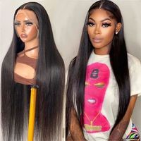Perruque en cheveux humains lisses de 30 à 40 pouces, 13x4 13x6 HD, perruque sans colle avec dentelle frontale complète, fournisseur de perruques lisses en dentelle frontale HD brute