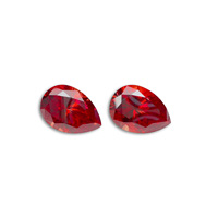 Moissanita suelta con forma de pera, recubierta de rojo, 0.5-3CT, con patrón de corazones y flechas, color Sangre de Pichón, certificada por GRA, venta al por mayor directa de fábrica para engaste.