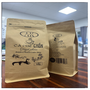 Café vietnamien biologique Weasel Robusta 100% grains entiers, saveur aromatique intense, torréfaction à processus humide, emballage en vrac - Product Image 2