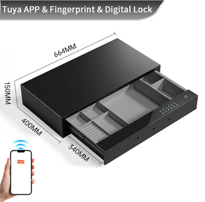 CEQSAFE Smart Wardrobe Accessories Fashion Safe <b>Box</b> Drawer Fingerprint Safe <b>Box</b> Big Led Display Fingerprint Safe <b>Box</b> for Home - Product Image 4