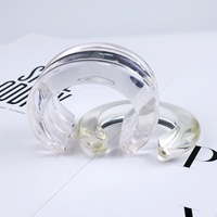 Grand bracelet de manchette en résine transparente à trois couches pour femmes accessoires de bijoux de bracelet à la mode à la mode