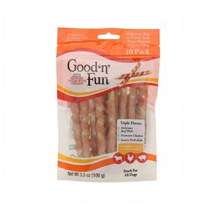 Good'n'Fun bâtonnets à mâcher au poulet, paquet de 10, pour le nettoyage des dents, durables, pour chiens de taille moyenne et grande - Product Image 5