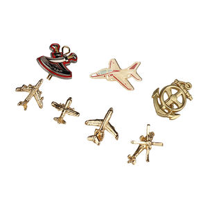 ピンバッジメーカーの鋳造技術を備えた卸売カスタムステンレス鋼金属ID名バッジピンエナメル飛行機デザイン - Product Image 2