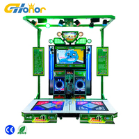 Nouvelle conception G-HONOR, machine d'arcade circulaire en métal pour 2 joueurs, jeu de danse musical d'intérieur à monnayeur, 12 mois, anglais