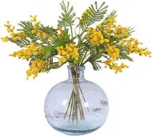 Artificial Acacia Flowers Plants Yellow Mimosa Plush Cherry Wild Pansy Bushes Indoor Outdoor Home Garden Wedding Decoration