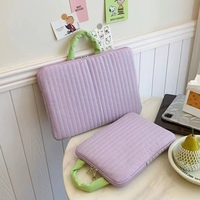 Sac d'ordinateur matelassé en nylon avec pochette de protection rembourrée pour ordinateur portable, léger et portable, style simple