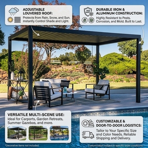 Gazebo de Aluminio con Techo Ajustable Impermeable, Pérgola para Jardín, <span class=keywords><strong>Terraza</strong></span> o Patio - Product Image 2