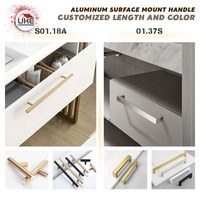 Poignées de meuble en aluminium pour armoire, tiroir, cuisine, accessoires de quincaillerie personnalisés pour meubles